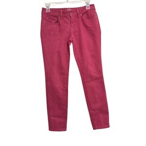 Ann Taylor LOFT Modern Straight Dark Pink Size 0 Petite Crop Pants